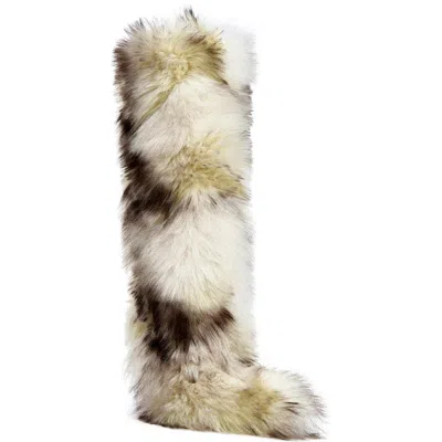 Azalea Wang Upstarter Faux Fur Knee High Boot In Multi