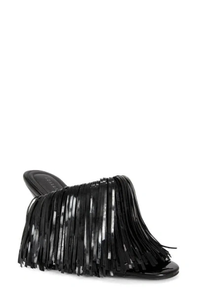 Azalea Wang Vailyn Fringe Sandal In Animal Print