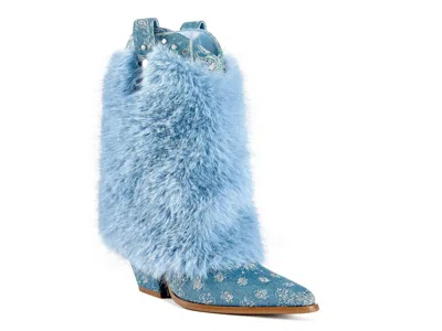 Azalea Wang Vionella Western Bootie In Blue