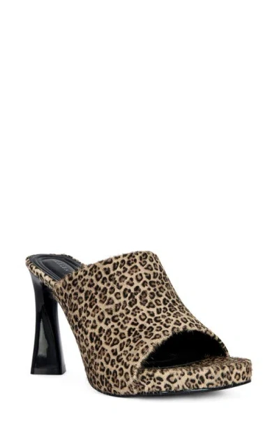 Azalea Wang Viviara Genuine Calf Hair Sandal In Animal Print