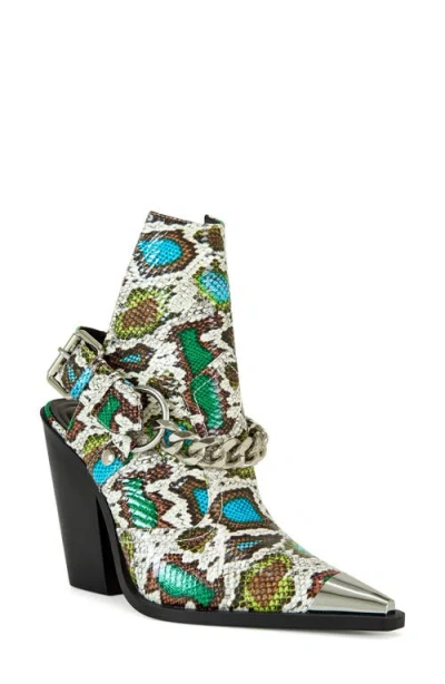 Azalea Wang Wade Cutout Pointed Toe Slingback Bootie In Blue
