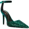 Azalea Wang Waraia Ankle Strap Pointed Toe Pump In Green