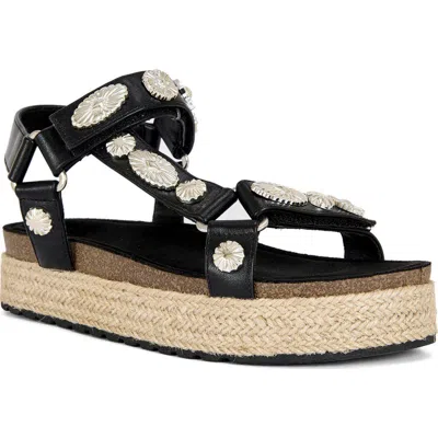 Azalea Wang Watkins Ankle Strap Platform Sandal In Black