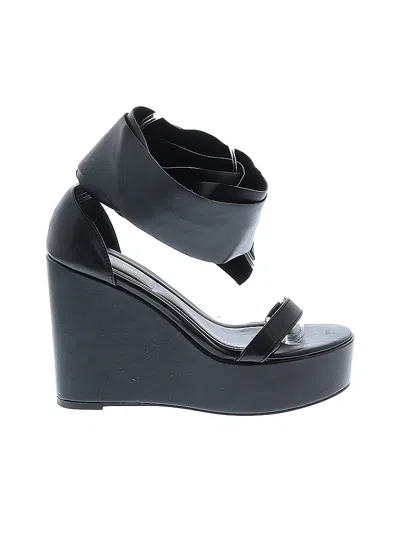 Pre-owned Azalea Wang Wedges In Black