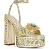 Azalea Wang Wenda Platform Ankle Strap Sandal In Blue