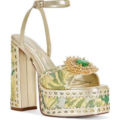 Azalea Wang Wenda Platform Ankle Strap Sandal In Blue