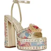 Azalea Wang Wenda Platform Ankle Strap Sandal In Multi
