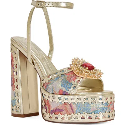 Azalea Wang Wenda Platform Ankle Strap Sandal In Multi