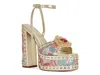 Azalea Wang Wenda Platform Ankle Strap Sandal In Multi