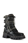 Azalea Wang Winola Stud Platform Bootie In Black
