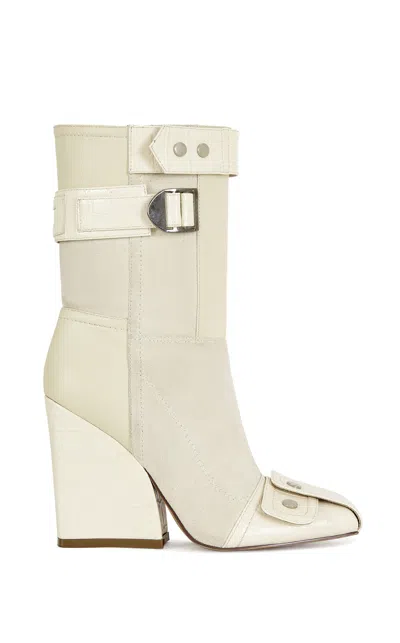 Azalea Wang Women's Allona Bone Block Heel Booties In Multi