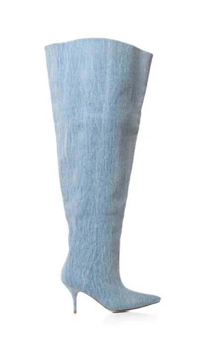 Azalea Wang Women's Amby Boots In Denim In Blue
