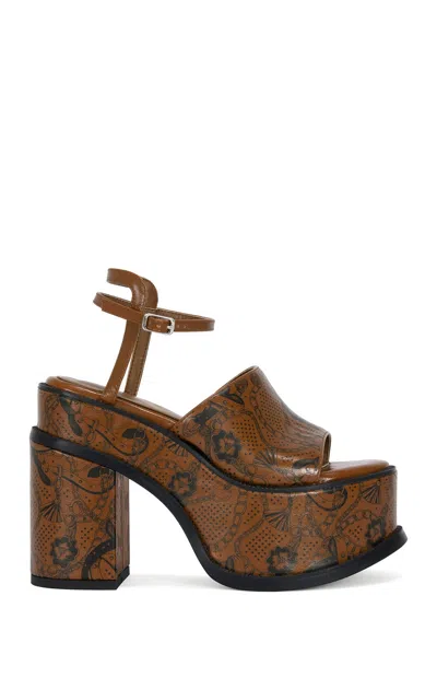 Azalea Wang Women's Anthemine Cognac Platform Sandals In Brown