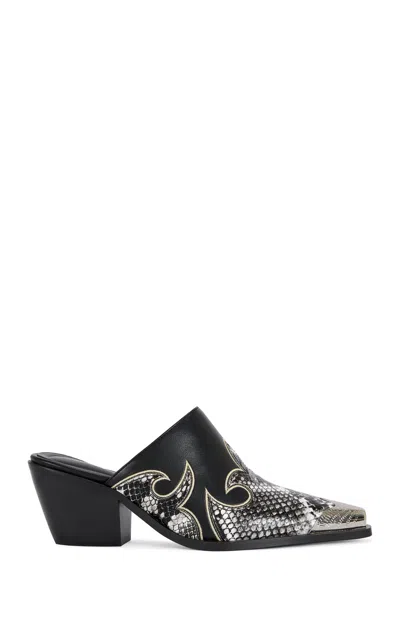 Azalea Wang Women's Cecily Black Western Mules