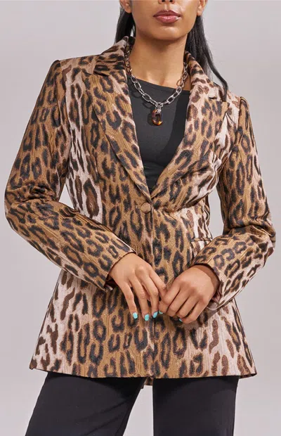Azalea Wang Women's Femme Leopard Tailored Blazer Jacket In Animal Print