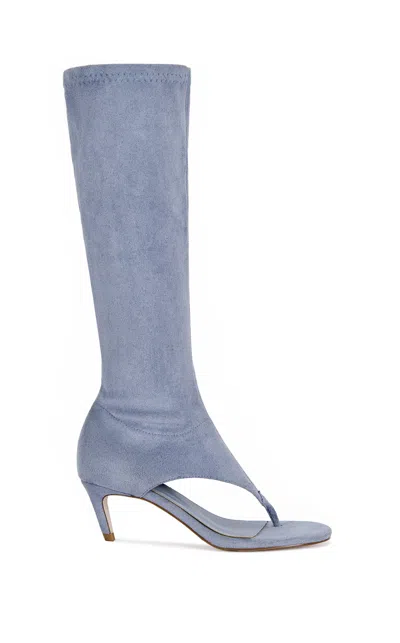 Azalea Wang Women's Light Blue Faux Suede Cecile Stiletto Heels