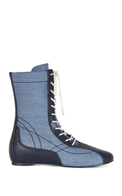 Azalea Wang Women's Passer Navy Boxing Boots In Blue