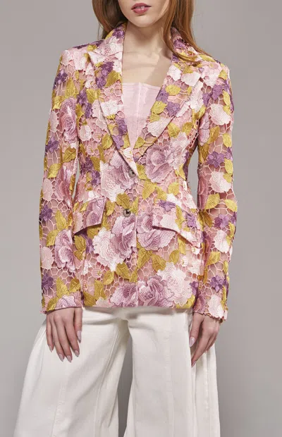 AZALEA WANG WOMEN'S THALENA FLORAL BLAZER IN PINK