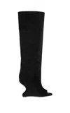 Azalea Wang Vincent Peep Toe Wedge Boot In Black