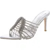 Azalea Wang Womens Sandal Pointed Toe Slide In Silver