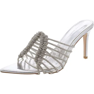 Azalea Wang Womens Sandal Pointed Toe Slide In Silver