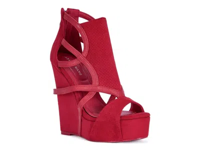 Azalea Wang Xareni Wedge Sandal In Red