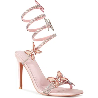 Azalea Wang Zarya Ankle Wrap Sandal In Pink