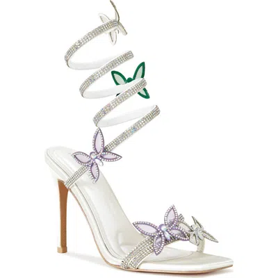 Azalea Wang Zarya Ankle Wrap Sandal In White