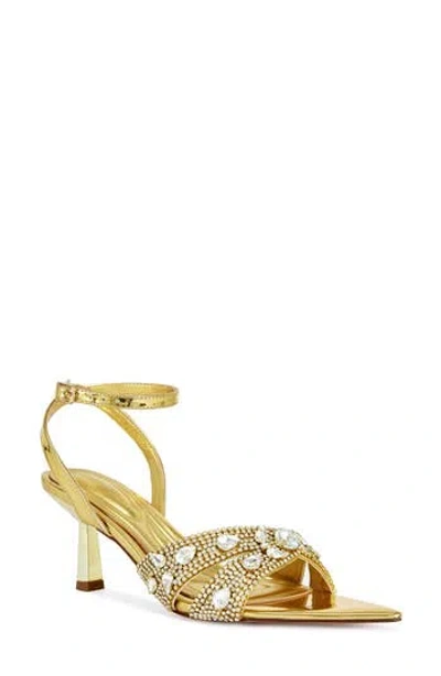 Azalea Wang Ziva Ankle Strap Sandal In Gold