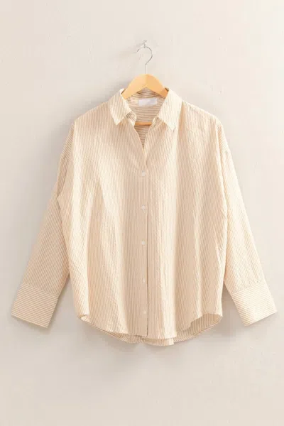 Azalea Women's Edie Buttondown Shirt In Taupe In Neutral