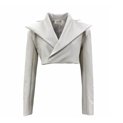 Azali Women's White Yara Cropped Blazer In Gray