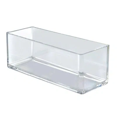 Azar Displays 10" Wide X 4" High Deluxe Clear Acrylic Rectangle Bin For Counter, 4-pack