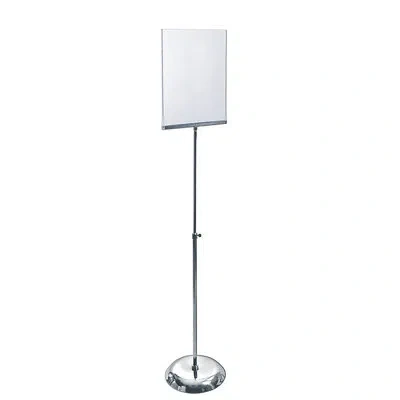 Azar Displays 11"w X 17"h Clear Acrylic Sign Holder With Metal Pedestal Stand