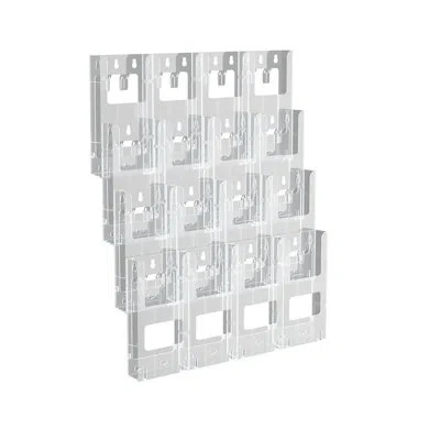 Azar Displays 16-pocket Trifold Wall Mount. Inside Dimension: 4.375"w In Clear