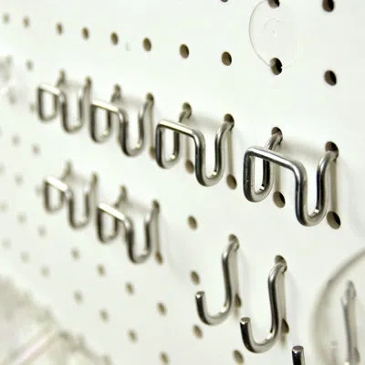 Azar Displays 190-piece Xlarge Pegboard Organizer Accessory Kit, Hooks Assortment, And Storage System In Silver;clear