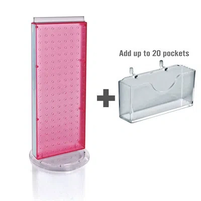 Azar Displays 20 Pocket, Revolving Pegboard Gift Card Kit For Countertop 8"w X 21"h