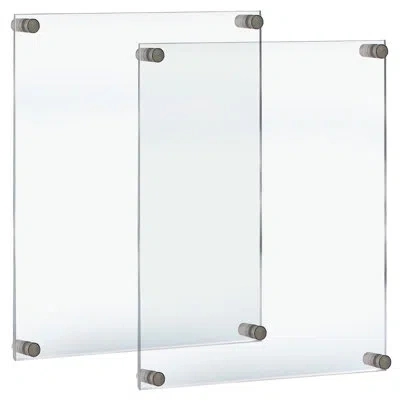 Azar Displays 22"w X 28''h Sign Holder With 1'' Silver Caps And Standoffs. Overall Frame Size: 26" X 32". Pack Of  In Black