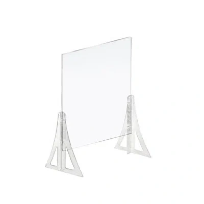 Azar Displays 23.5" X 31.5" New Counter Acrylic Shield, Plexiglass Protective Panel, Splash Guard. New Support Sta In Clear;clear