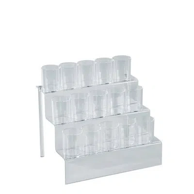 Azar Displays 3 Tier Step Display In Clear