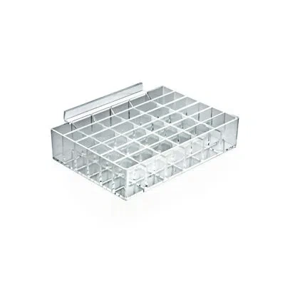 Azar Displays 36 Large Compartment Cosmetic Tray For Slatwall Only, 2-pack In Clear