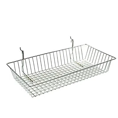Azar Displays 5"h Chrome Wire Basket, 2-pack In Silver