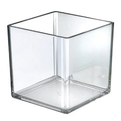 Azar Displays 7" Deluxe Clear Acrylic Square Cube Bin For Counter, 4 Pack