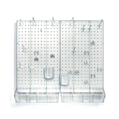 Azar Displays 70-piece Pegboard Organizer Kit (2- 13.5" X 22") In Clear