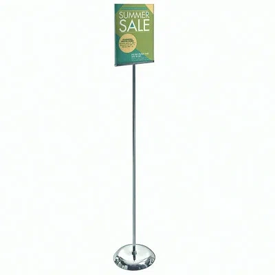 Azar Displays 8.5"w X 11"h Clear Acrylic Top Load U-frame Floor Display In Silver