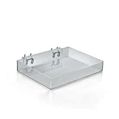 Azar Displays 9.5"w Open Tray For Pegboard Or Slatwall, 2-pack In Clear