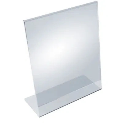 Azar Displays Angled L-shaped Sign Holder Frame With Slant Back Design 11"x 14''high- Vertical/portrait, 10-pack In Clear
