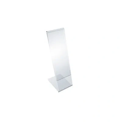 Azar Displays Angled L-shaped Sign Holder Frame With Slant Back Design 2" X 7" High-vertical, Photo Booth Size, 10 In Clear