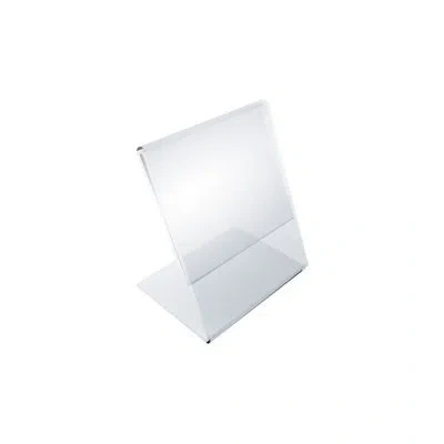 Azar Displays Angled L-shaped Sign Holder Frame With Slant Back Design 3"x 4''high- Portrait/vertical, 10-pack In Clear
