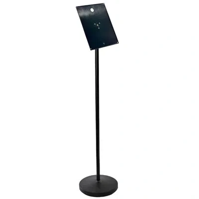 Azar Displays Black Pedestal Sign Holder For Floor 8.5" X 11" Swivel Frame For Portrait/landscape On Straight Pole
