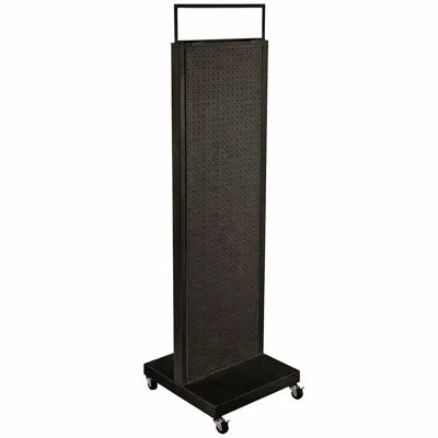 Azar Displays Black  Pro Series: Two-sided Pegboard Floor Display With Metal Frame, 16"w X 60"h